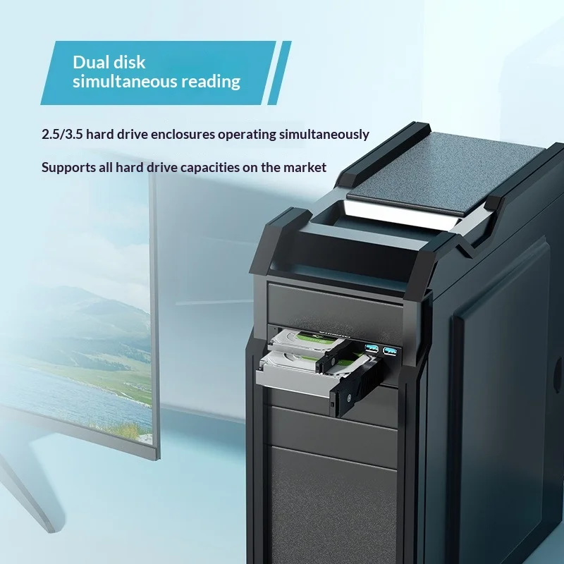 전면 USB 3.0 듀얼 포트 HDD 랙, 2.5인치 및 3.5인치 SATA 핫스왑 지원, 개별 드라이브 전원 스위치, MR-6203