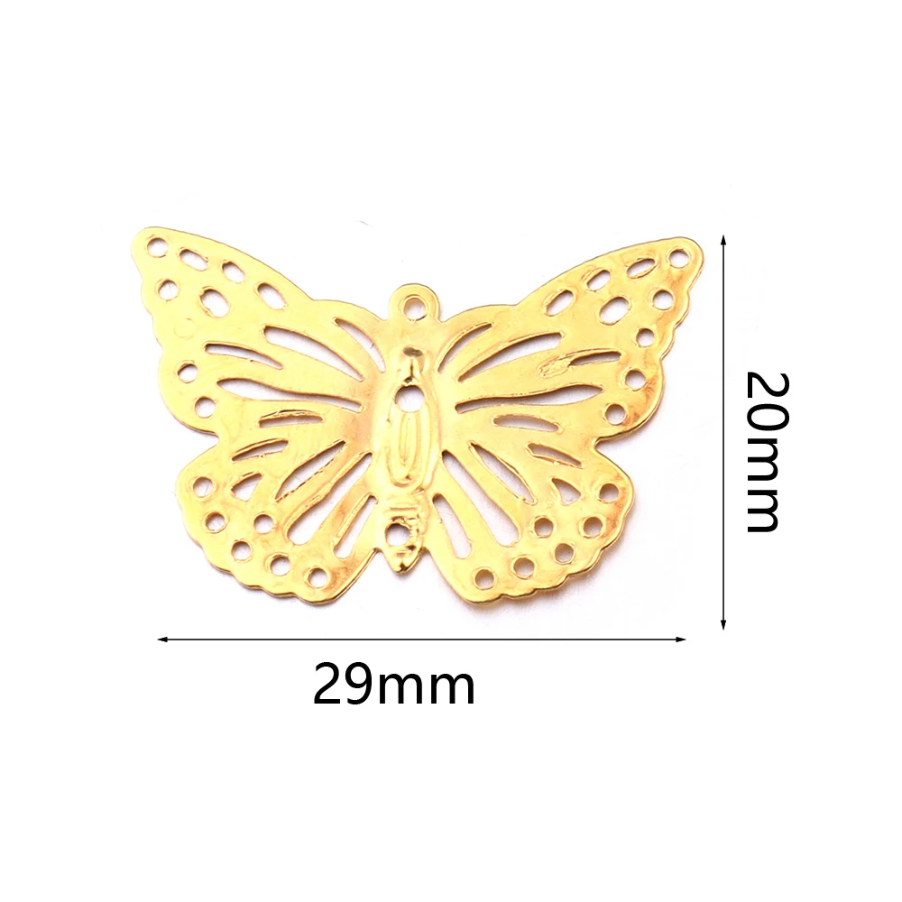 30-50 teile/los Eisen Hohl Schmetterling Zubehör DIY Hause Dekoration Charme Perlen für Schmuck Machen Haar Zubehör Produktion – Detail 2