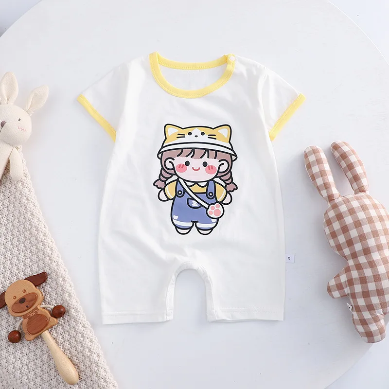 best baby bodysuits New Summer Newborn Baby Boys Girls Cartoon Kids Romper Short Sleeve Cotton Toddler Infant Jumpsuit Baby Clothes One Piece Outfit coloured baby bodysuits Baby Rompers