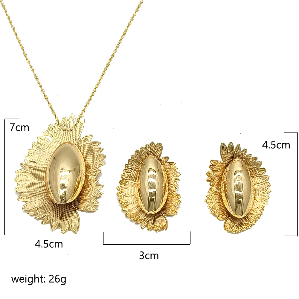 Dubai Goldene Schmuck Sets Für Frauen bunte Blume Anhänger Ohrringe 2 stücke Set Hochzeit Zubehör Für Indien hochzeit party Geschenk – Detail 10