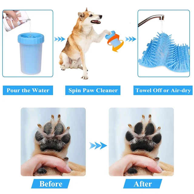 1Pc Pet Plastic Foot Wash Cup S L XL Large size silicone brush Dog cat clean foot mud removable cleaning Foot 6