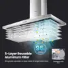 CVP36W6AST 36 Inch Ducted Pyramid Range 450 CFM Stainless Steel Wall Mount Vent Hood with 3 Speed Exhaust Fan, 5-Layer Aluminum 5
