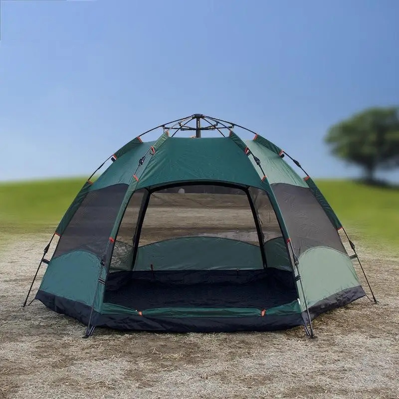 Big Space Outdoor Camping Tents 8-12 Persons Double Layers 2 Rooms 1 Living Room Luxury Waterproof Camping Tent