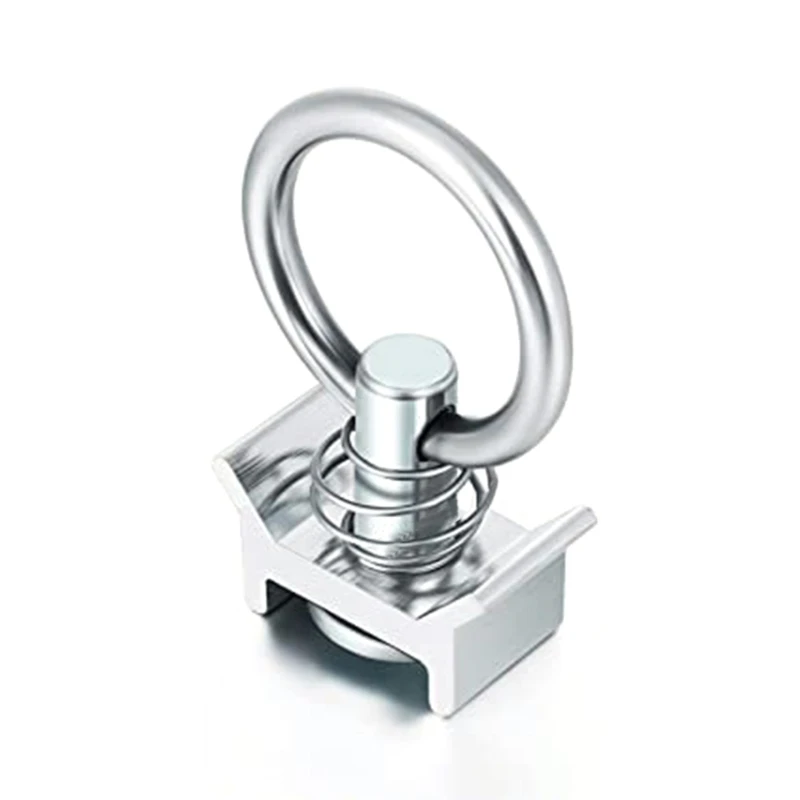 1/6/10Pcs L-Track Single Ring (Spring Loaded) Tie Down Anchors