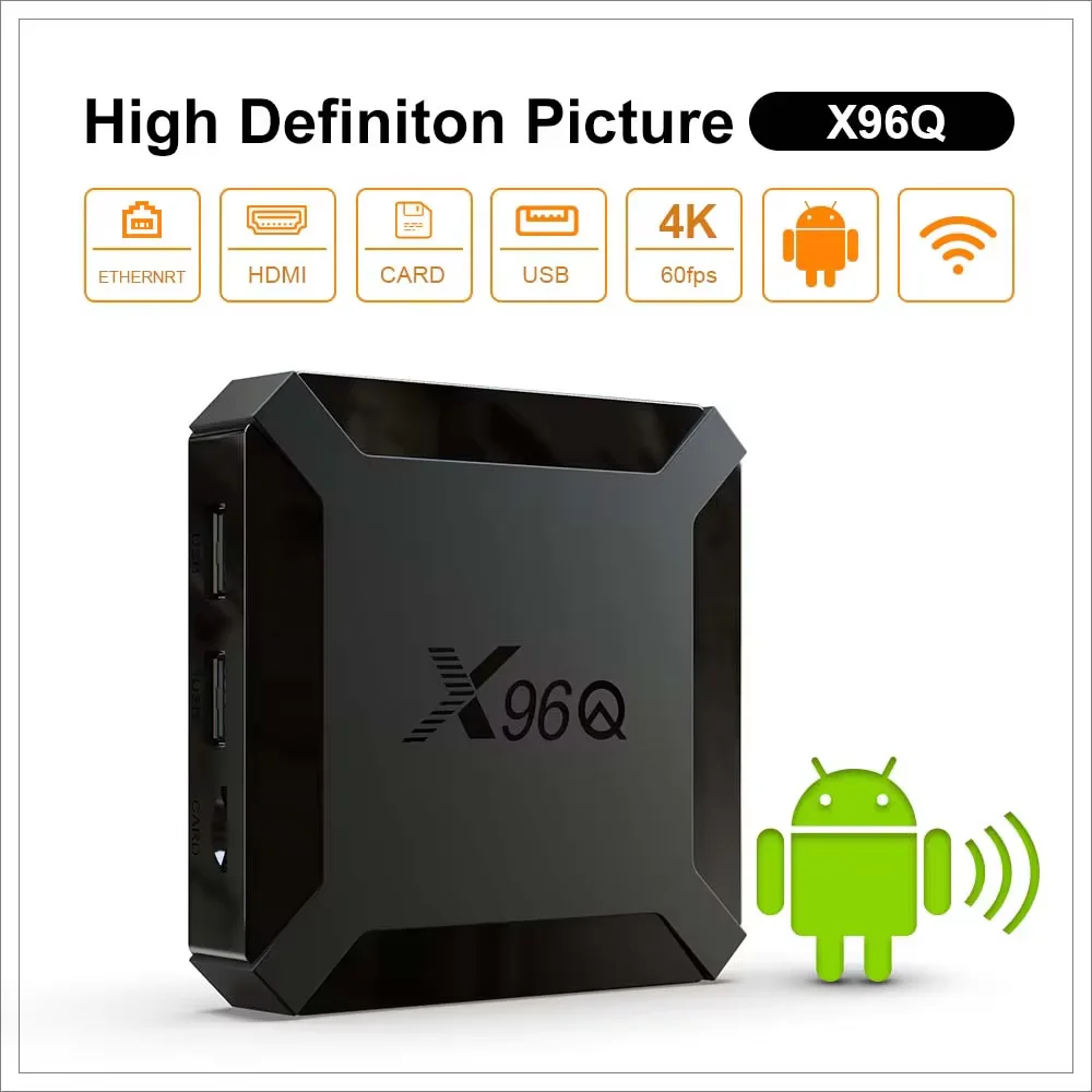 Smart TV Box X96Q Android 4K Fast Smart TV BOX 2GB 16GB