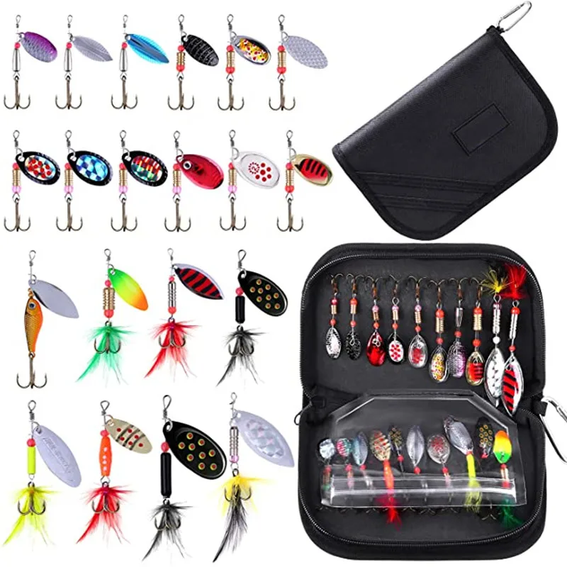 WH 13 PCS Fishing Lure Trout spinners, Bass Trout Salmon Hard