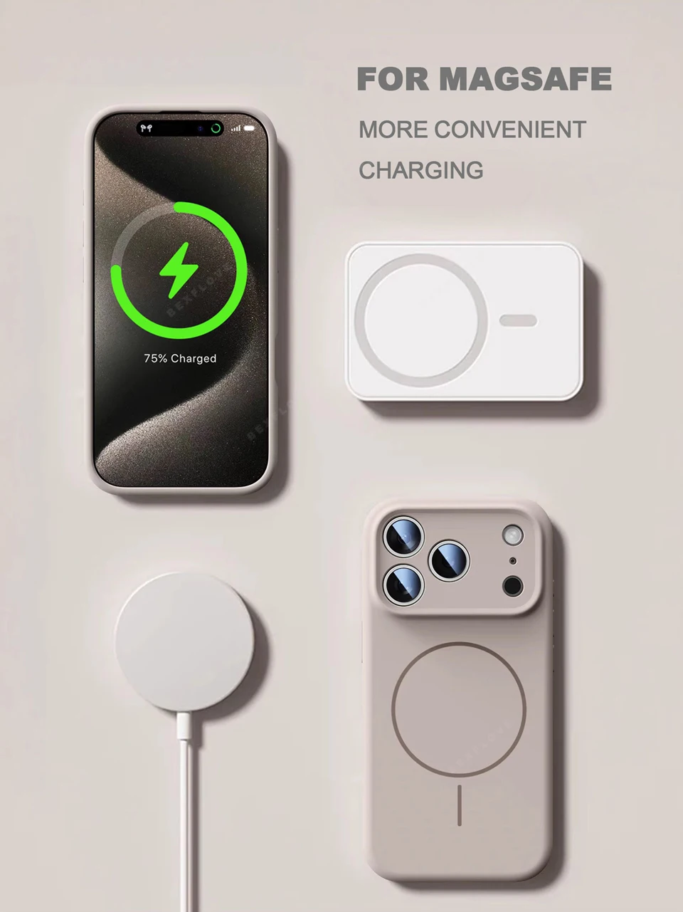 Premium Magnetic Silicone Phone Case with MagSafe Charging Protection