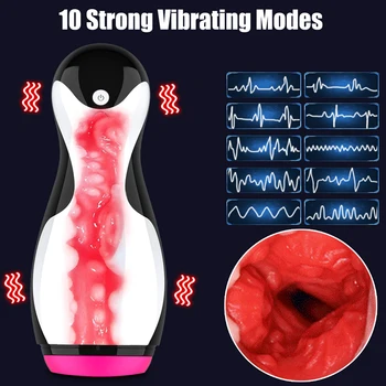 Male Automatic Sucking Heating Vagina Pussy Masturbation Cup Hands Free Real Blowjob Masturbator Adult Sex Toys For Men 18+ 5