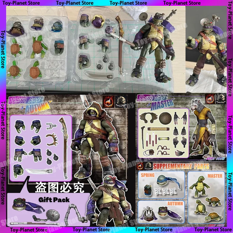 

[In Stock] Fury Toys Samurai Force Turtles Spring Autumn Master Wave 2 Supplementnry Parts Tmnt Anime Action Figure Figuras Toy