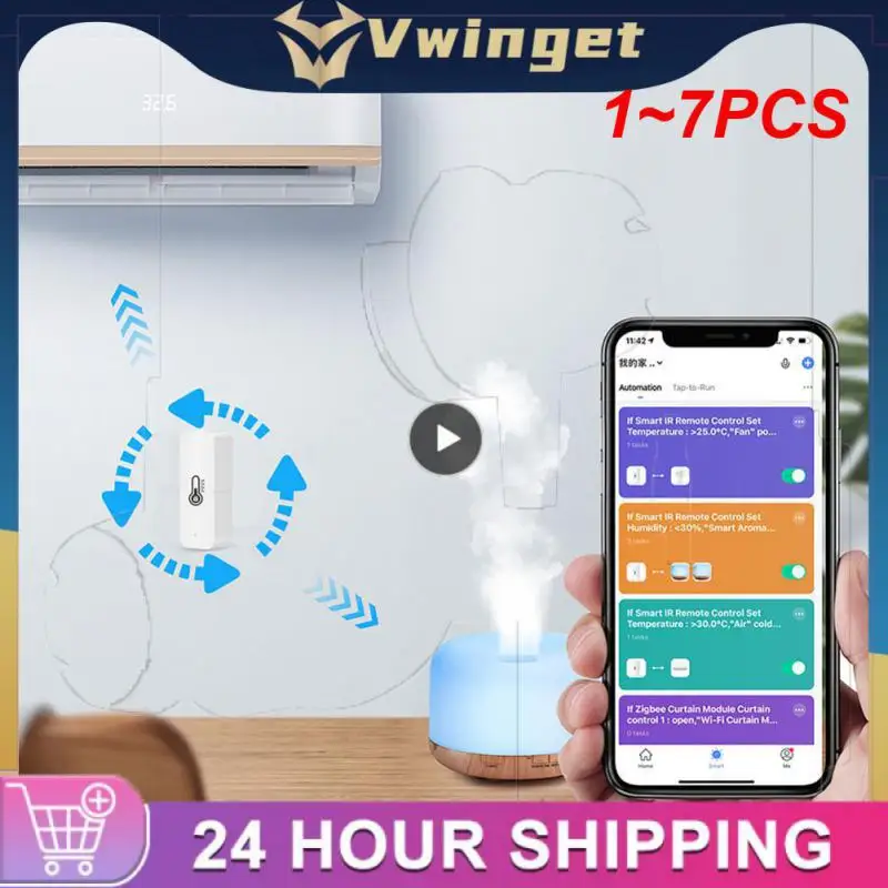 

Умный Wi-Fi датчик температуры и влажности Tuya, 1-7 шт.