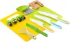 13 Pcs Montessori Kitchen Tools for Toddlers-Kids Cooking Sets Safe for Real Cooking Toddler Crinkle Cutter Kids Cutting Board 5