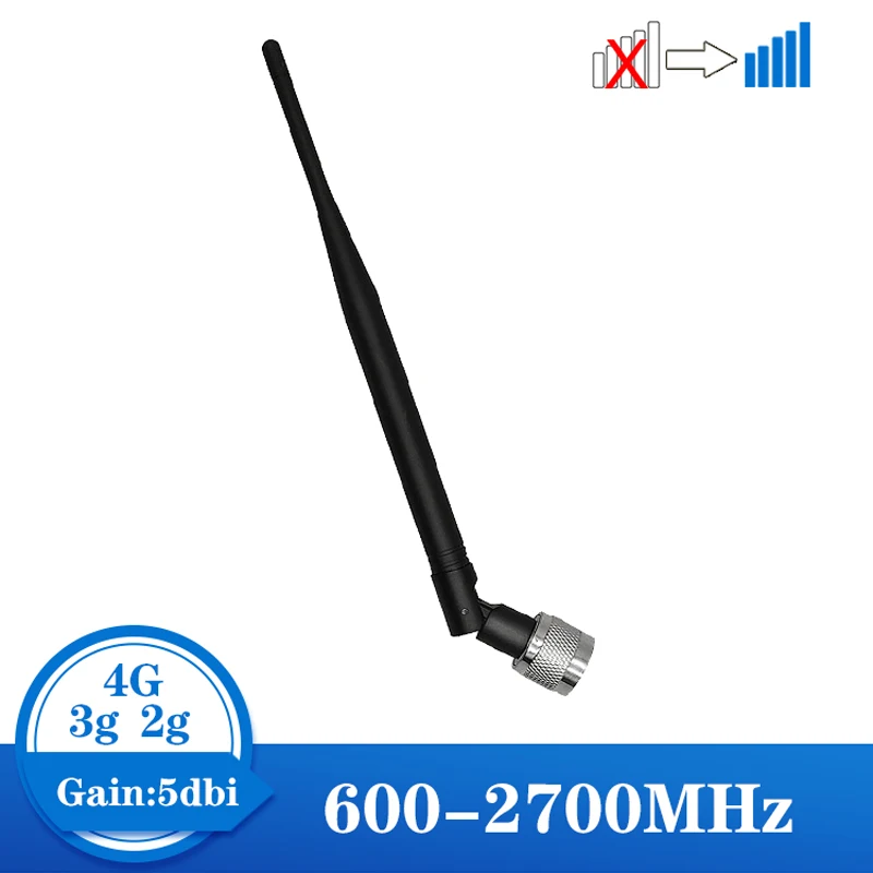 Cell phone signal booster repeater 698-2700mhz 2G 3G 4G N male antenna amplifier
