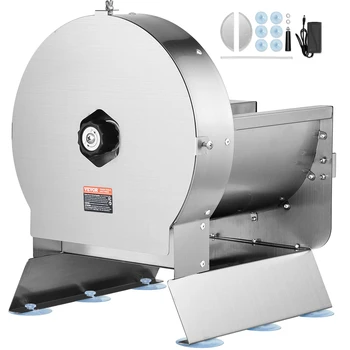 SucceBuy Electric Vegetable Slicer 0-12mm Thickness Adjustable Commercial Slicer Machine Stainless Steel Food Cutter Machine 1