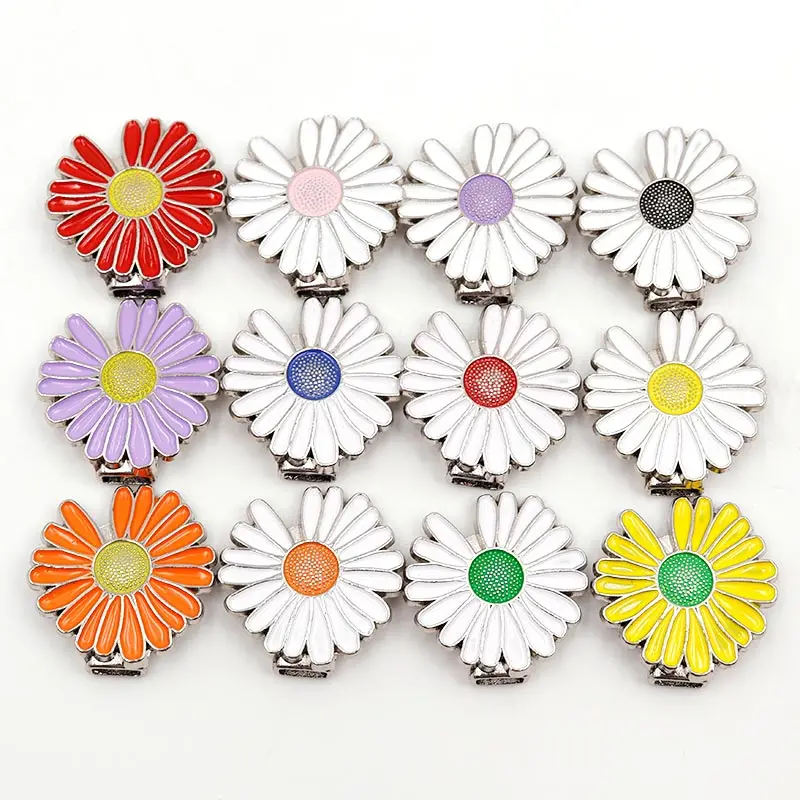 No Tie DIY Cute Sun Flower Magic Metal Aglet 4 colors Replacement Shoelaces Daisy Tips Head For Teenage Shoes Accessories