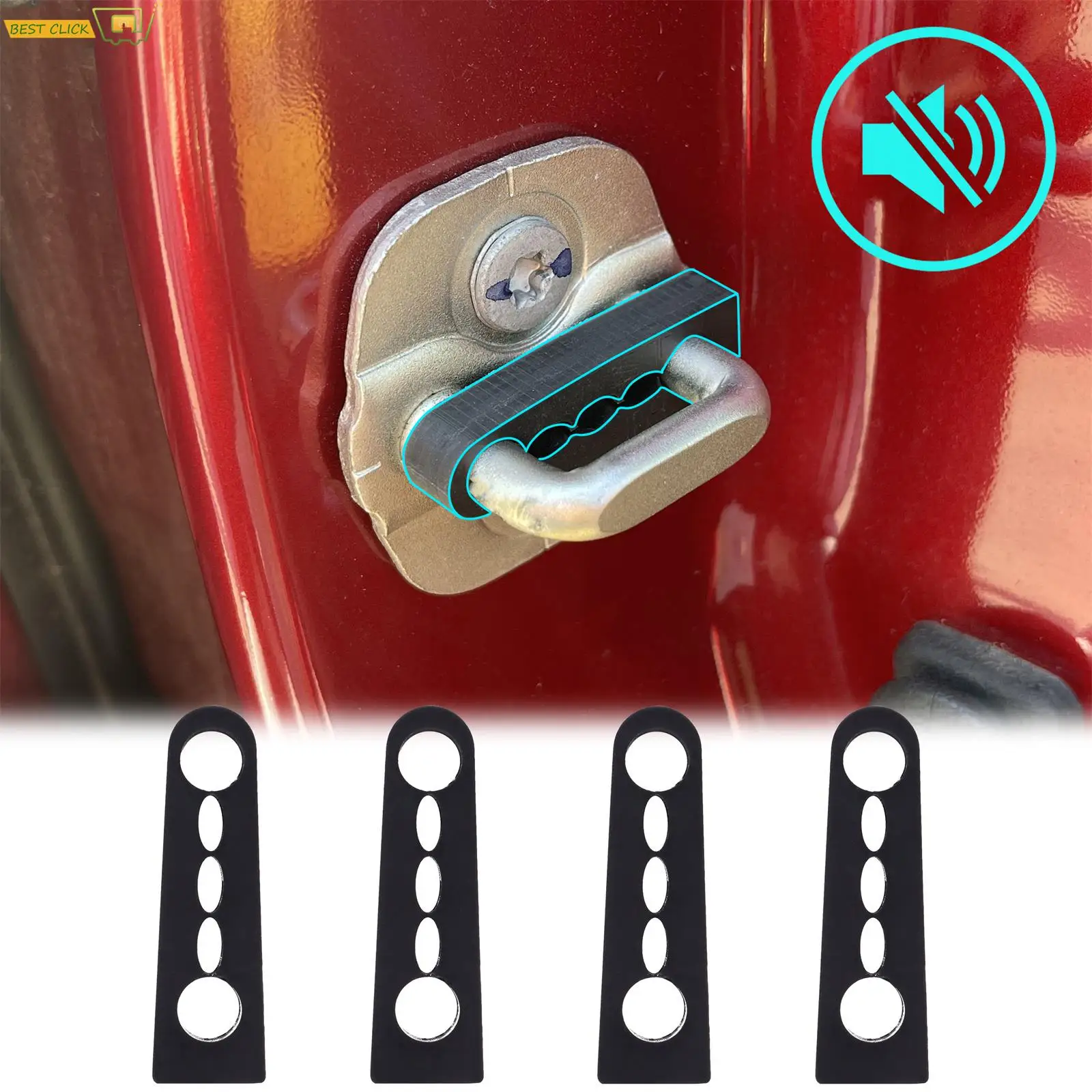 Sound Damper Door Lock Buffer For Nissan Qashqai X-Trail Tiida Juke Note Teana Rogue Rattling Soundproof Screaks Seal Deadener car door lock damper shock absorber rubber car sound deadener