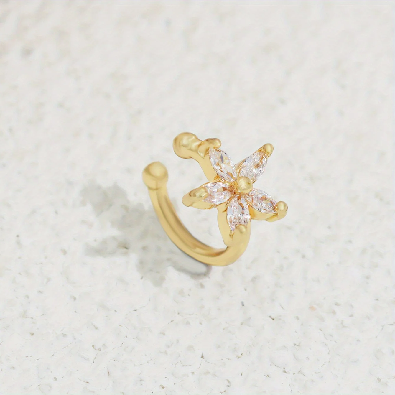 Glamour Lady exquisite simple zircon set flower earrings banquet jewelry - Image 2