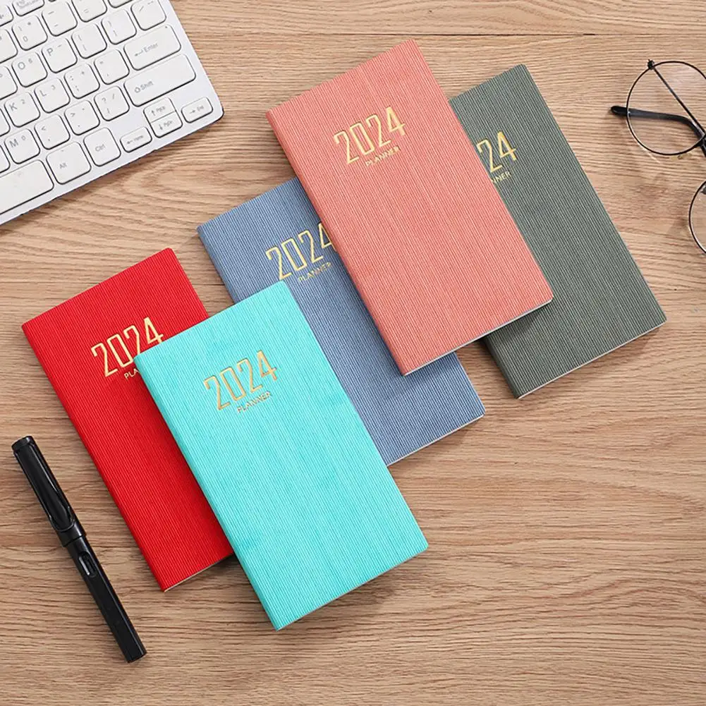 

Thick Paper Notebook 2024 Planner Notebook Set with Fake Leather Cover Thick Paper Weekly/monthly Calendar for Home Office