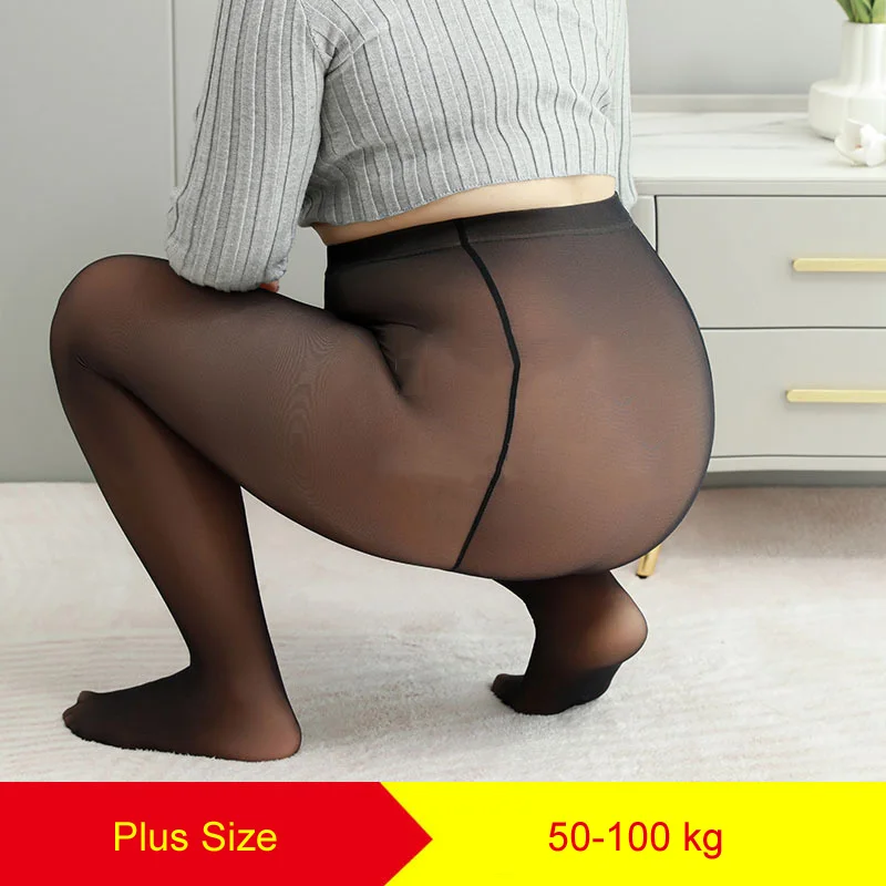 

Plus Size Thick Fleece Tights Women Winter Translucent Thermal Velvet Pantyhose Collant Femme Sexy Panty Medias De Mujer