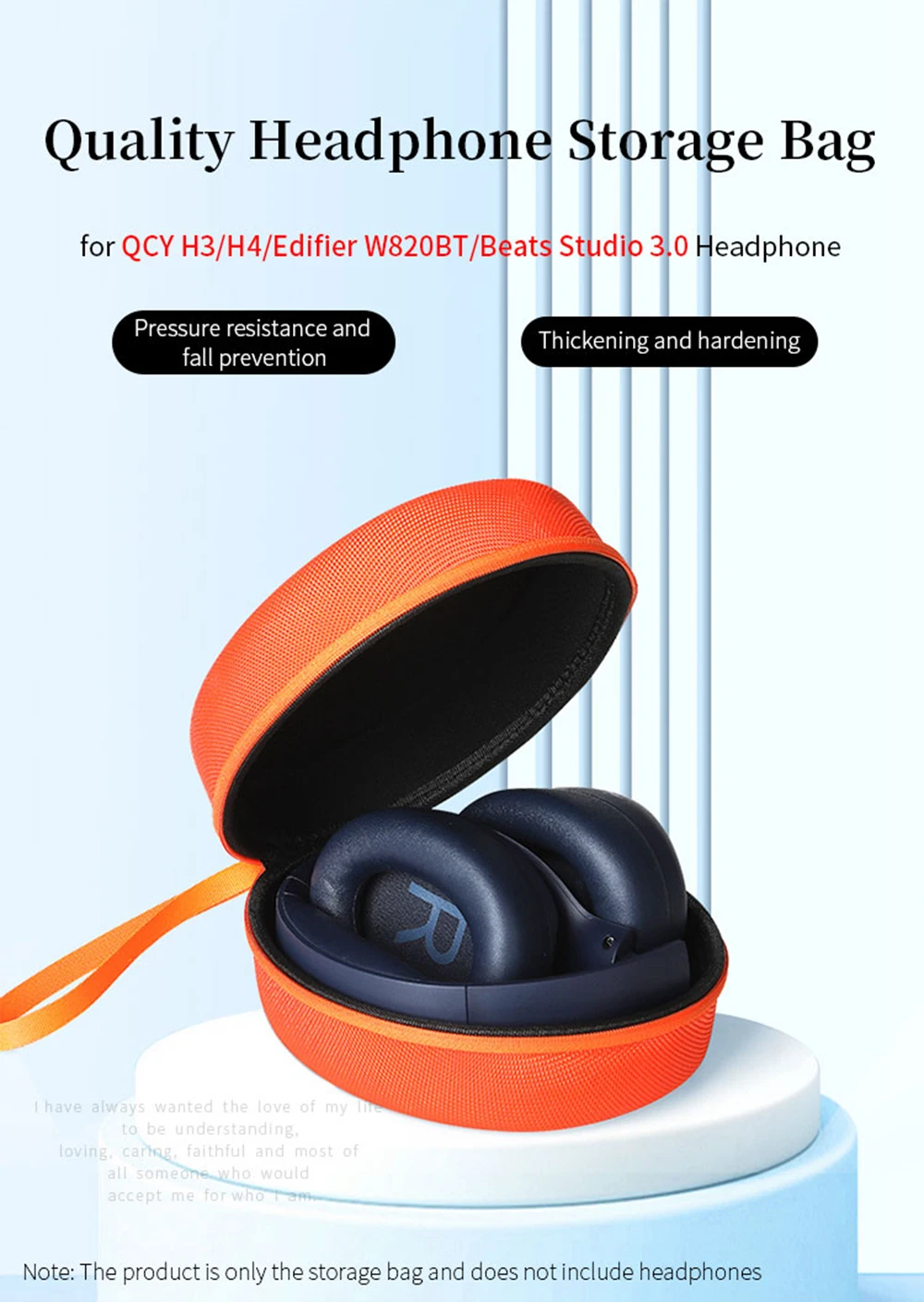 Portable Hard EVA Storage Bag for QCY 20 Pro/Haylou S35 ANC/Nokia Headphone Box Travel Carrying Case