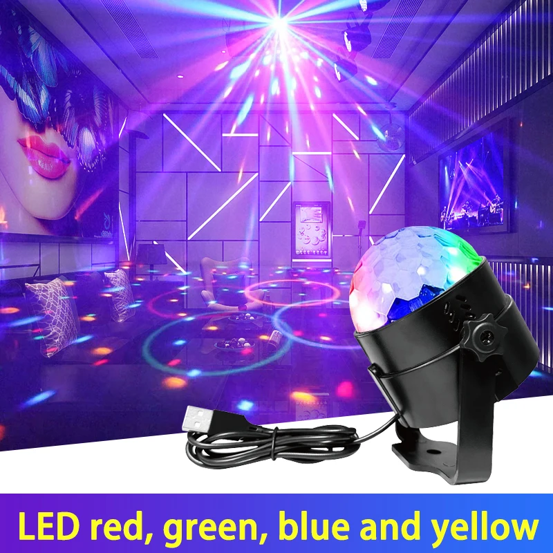 YSH USB Little Magic Ball Mini Projector RGB Disco Ball Family Party Lights New Year Glow In The Dark Party Supplies LED Light