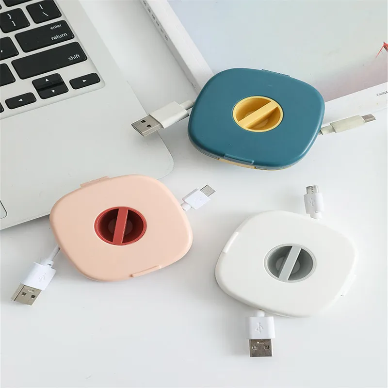 

Portable Rotatable Charging Cable Winder Cable Organizers Support Manager Mobile Phone Holder Data Cable Finishing Storage Box