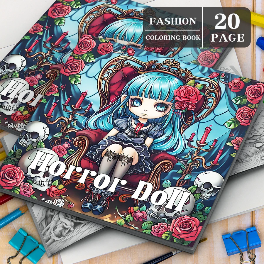Horror Doll Coloring Book: Stress-Relief Graffiti Art