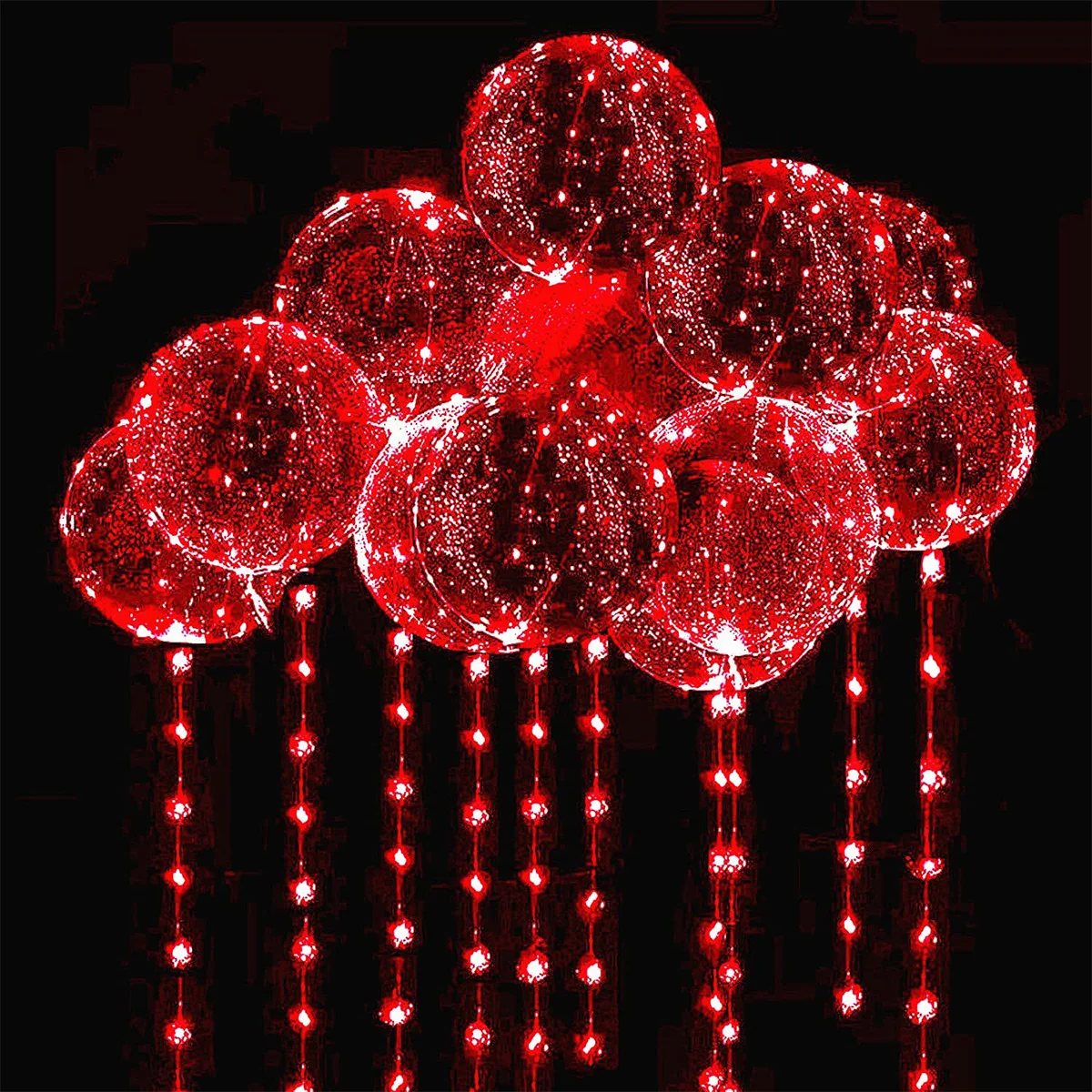 

3 sets Valentines Day Light Up LED Bobo Balloons Glow Bubble Balloons with String Lights Birthday Wedding Festival Decorations