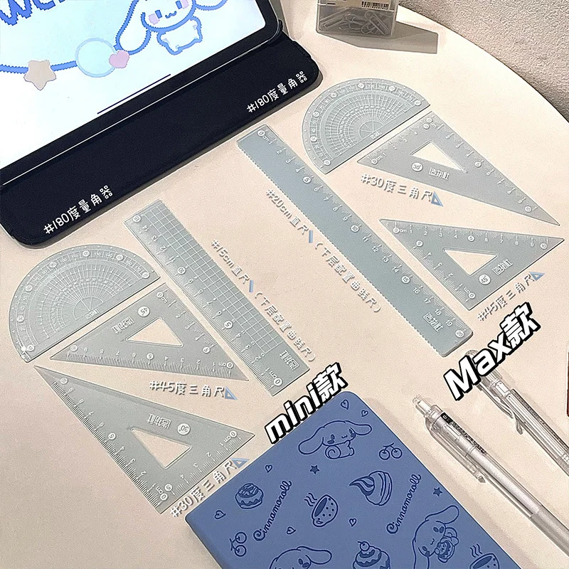 4 In 1 Plastic Ruler Stationery Set Plastic Multifunctional Combination Ruler Triangle Protractor for Drawing set de papeler&iacute;a