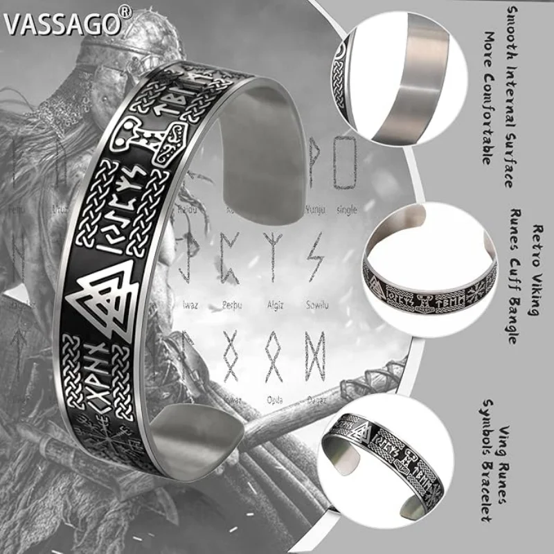 Pulsera Vikinga Para Hombre Con Martillo De Thor - Brazalete De Acero Inoxidable Nórdico, Estilo Vintage Y Ajustable