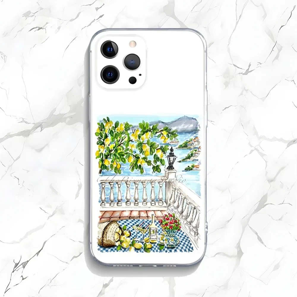 Ocean Wine Glass Lemon Design Phone Case - Stylish Protective Cover