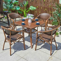 2023 Outdoor Wicker Rattan Bistro Patio Furniture Set – Dining Table and Chairs for Garden or Party - Image 5