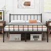 Frame-Classic Metal Platform Bed Frame, Mattress Foundation with Steel Slat Support, Under Bed Storage, No Box Spring Needed 1