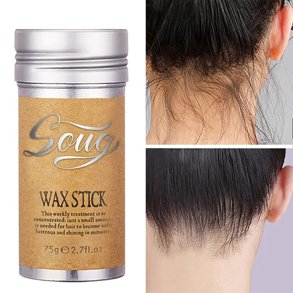 

75g Hair Wax Stick For Wig Women Children Hair Wax Stick Gel Cream Non-Greasy Style Hair Wax Stick For Men Broken Hair Artifact
