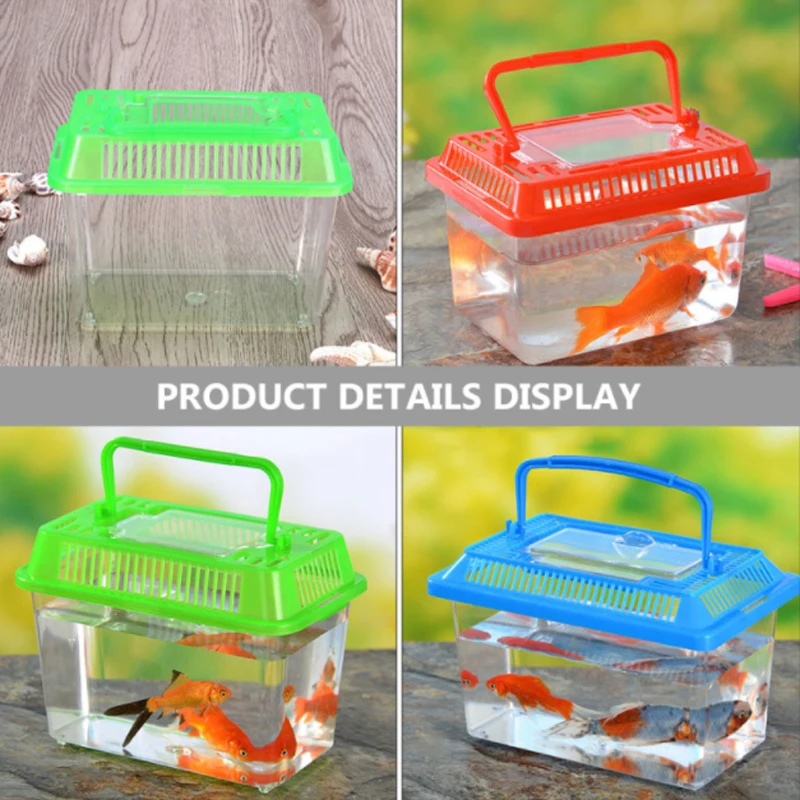 Mini Portable Fish Tank Transparent Aquarium Pet Box Turtle Tank Goldfish Fish Box Turtle 1Pc fish aquarium,turtle tank