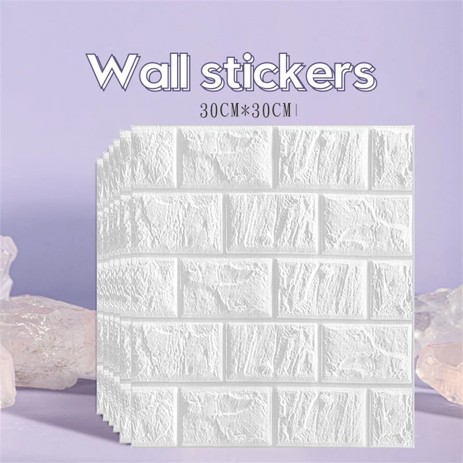 10pc 5MM Self Adhesive Wallpaper 3D Foam Wall Panel Living Room Waterproof Moistureproof Bedroom Children's Room Home Decor Wall bosi 9 230mm 10pc wool wall paint roller