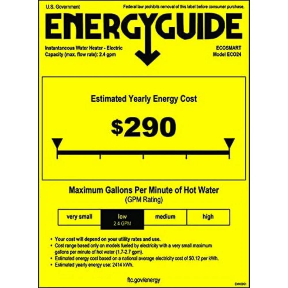 24 24 KW at 240-Volt Electric Tankless Water Heater with Patented Self Modulating Technology, 17 x 17 x 3.5