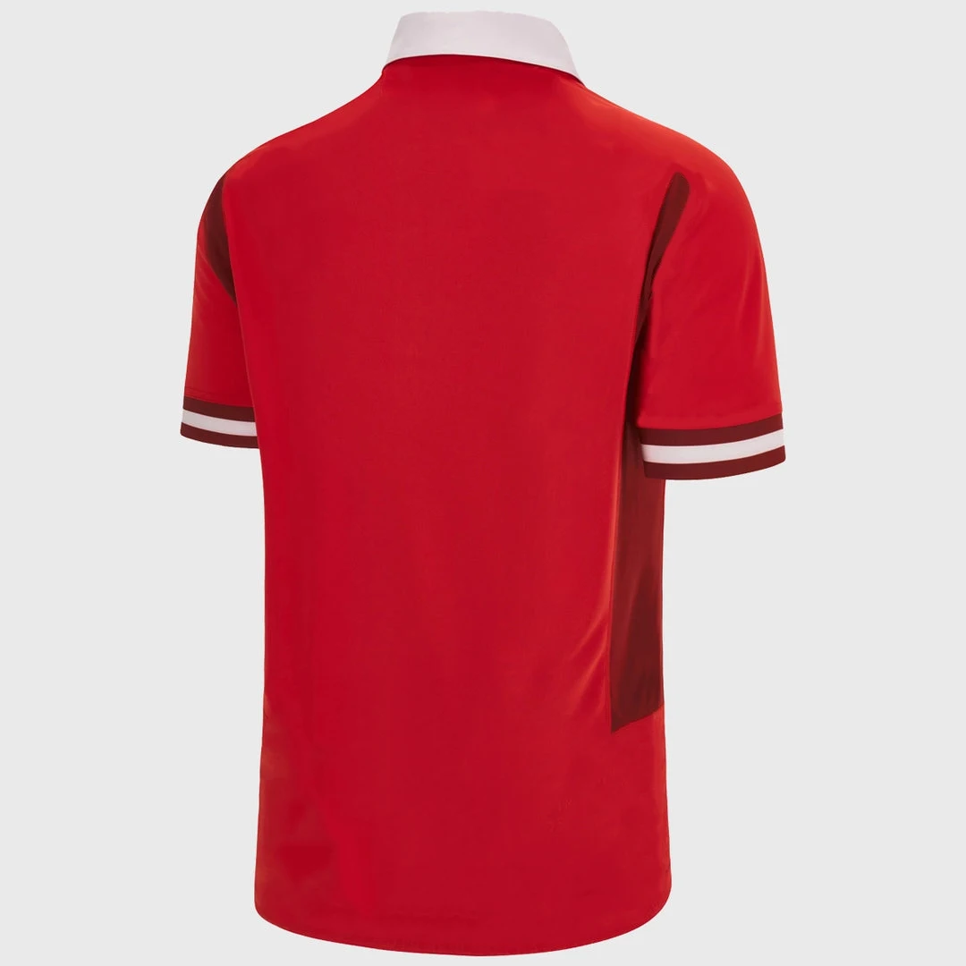 Macron Wales Unisex Rugby Polo Shirt Classic Training Wear Golf Sports Training