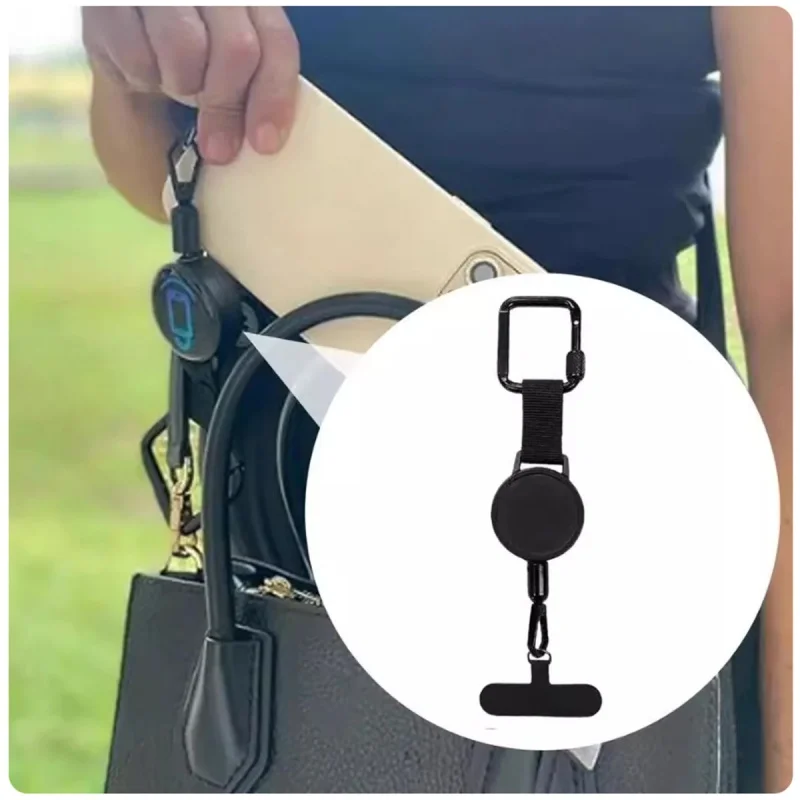 Retractable Anti-Theft Phone Strap with Extendable Key Chain