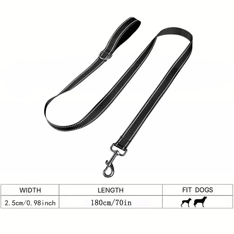 Outdoor Pet Walking Leash 180cm Comfortable Training Guide with Night Reflective Walking Pet Safety Rope