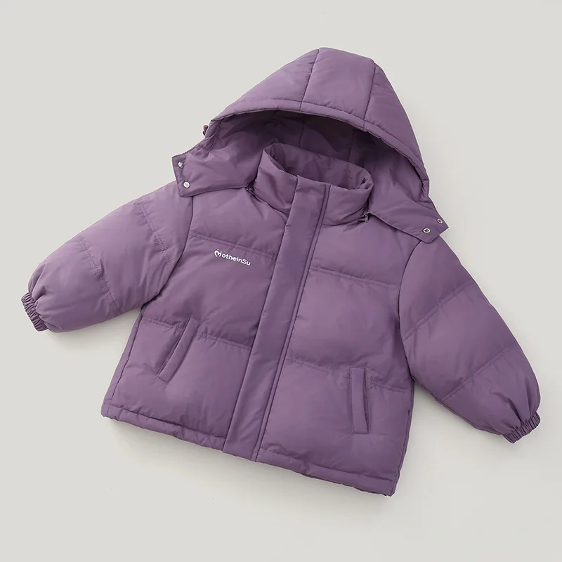 

5-12Y Kids Hooded White Duck Down Coat Thick Warm Solid Versatile Puffer Jacket Boys Girls Winter Fashion Outerwear for Children