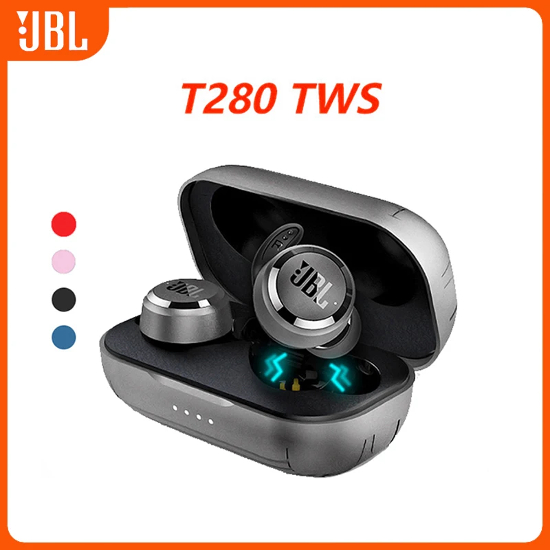 100% Оригинальные беспроводные Bluetooth наушники JBL T280 TWS спортивные с глубокими