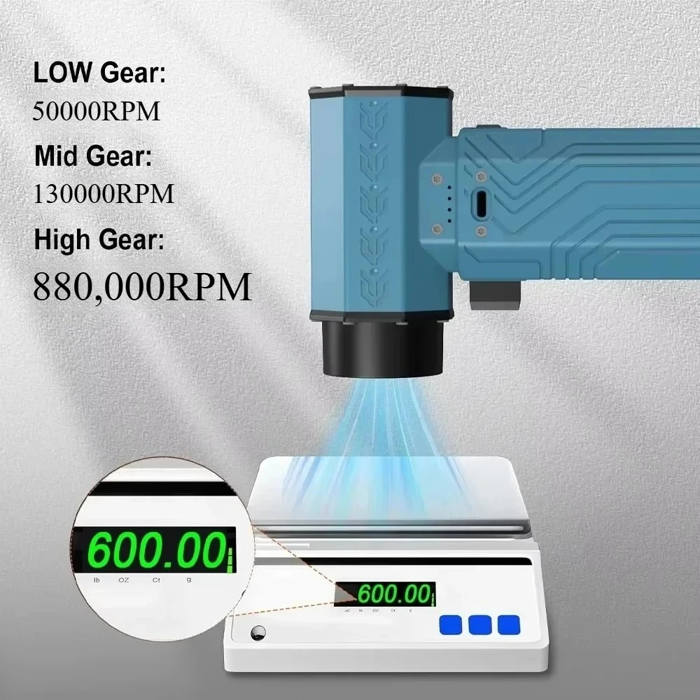 880000RPM Powerful  Mini Turbo Jet Fan Air Blower ,10000mAh 600g Thrust 70m/s Wind Brushless Duster leaf Removal Dryer keyboard