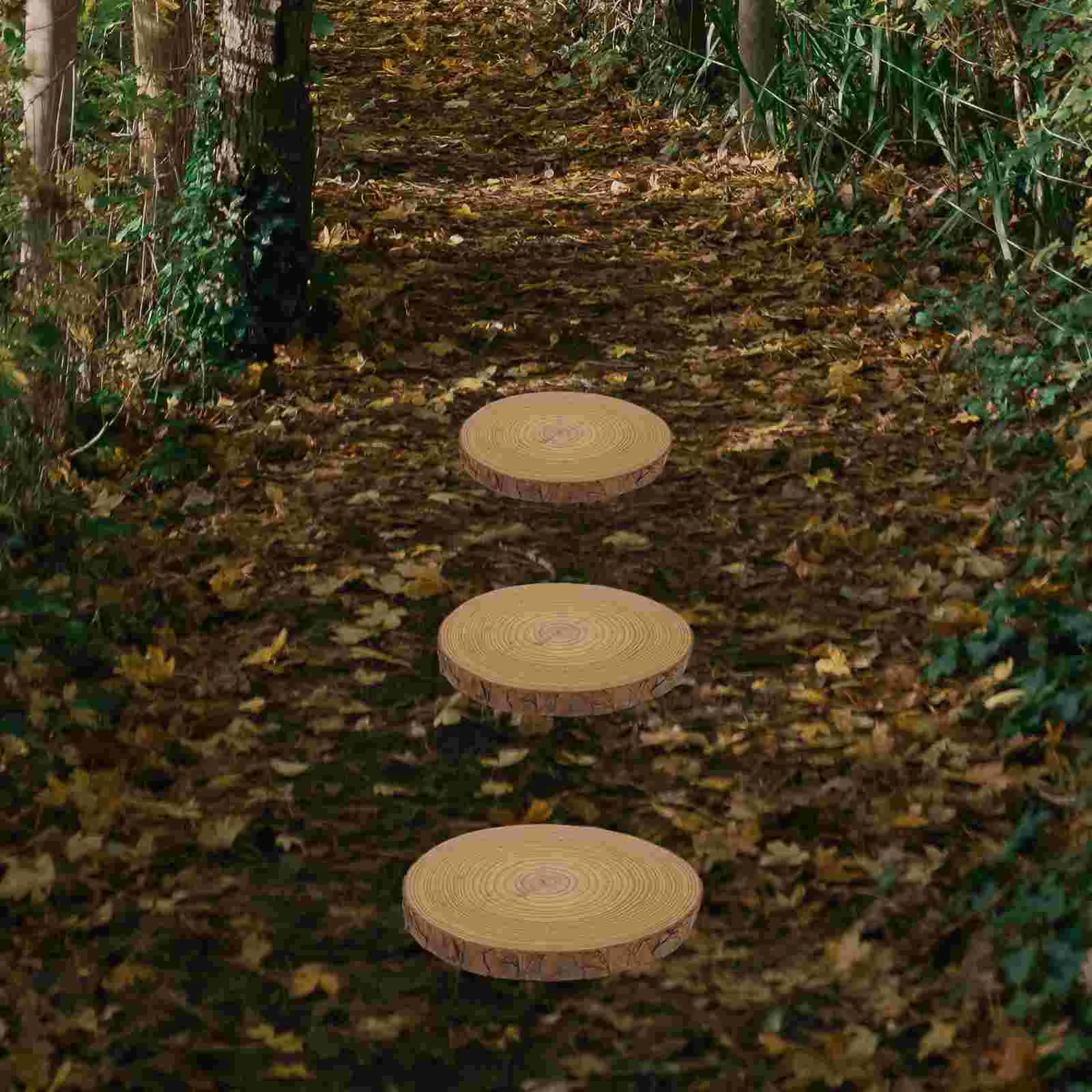 

3 Pcs Outdoor Wooden Outdoor Decor Garden Log Walkway Decorative Clearance for