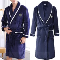 Grande taille épaisse flanelle hommes Robe Kimono peignoir Robe corail vêtement de nuit en polaire vêtements de maison automne hiver vêtements de nuit vêtements de salon 3