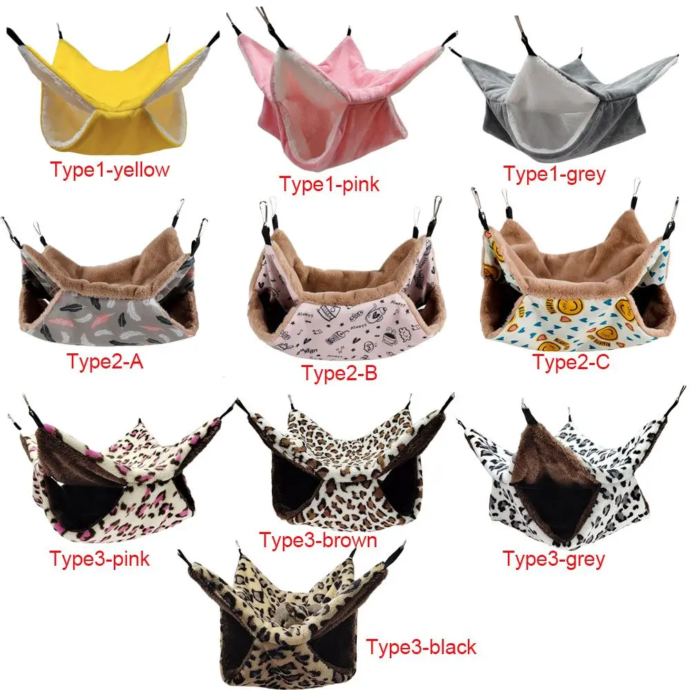 Hammock For Rats Double Thick Plush Warm Bed For Hamster House Nest Sleeping Bag Hanging Tree Beds Pet Rat Squirrel Hamster Nest 6