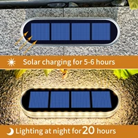 Feux de marche solaires de qualité, étanches IP68, blanc chaud, LED, barre lumineuse à énergie solaire pour escaliers, allée, station d'accueil 4
