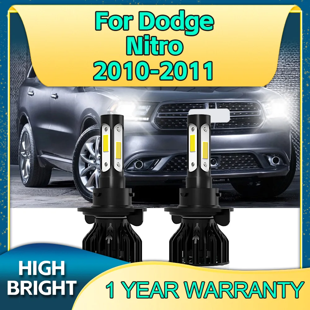 2Pcs HiLo Beam LED Canbus 30000LM H13 Headlights Car Bulb 4Side Chip 6000K with Fan For Dodge Nitro 2010 2011