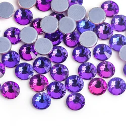 Vibrant Crystal AB Glass Hot Fix Rhinestones for Clothing and Garment Decoration (Purple Velvet)