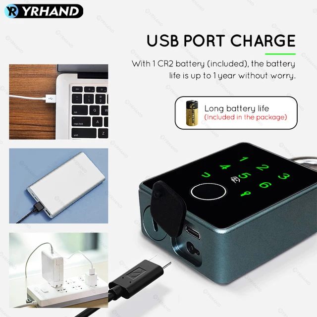 Fingerprint Lock Keyless Waterproof Tuya App Anti-Theft Smart Lock Fingerprint Padlock Intelligent Safety Electronic Door Lock 5