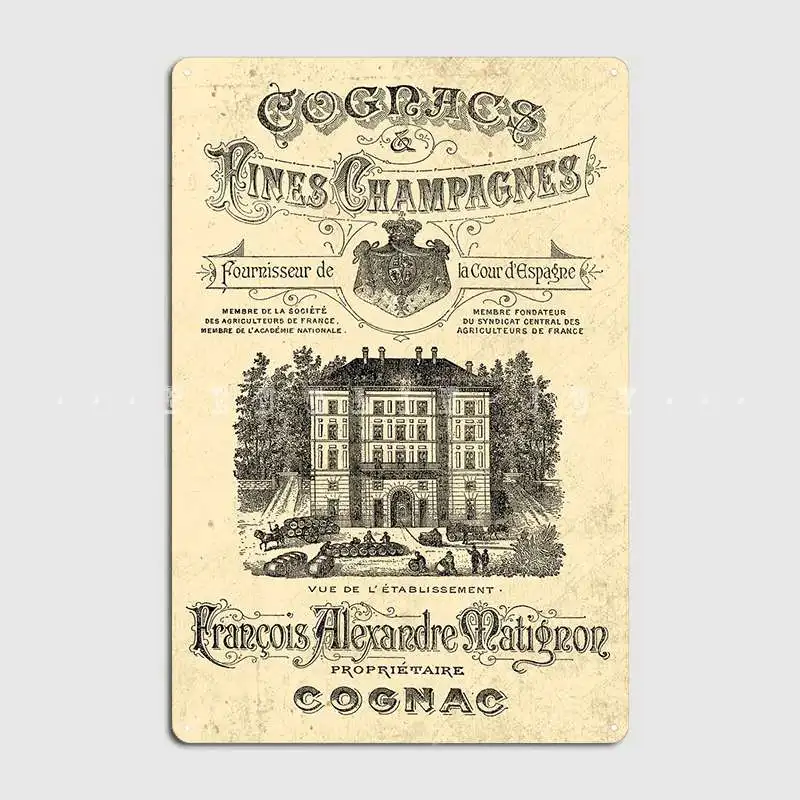 

Коньяк Шампань 1888 металлическая вывеска для кинотеатра стена для гостиной Создайте жестяные пластинки Sign постер